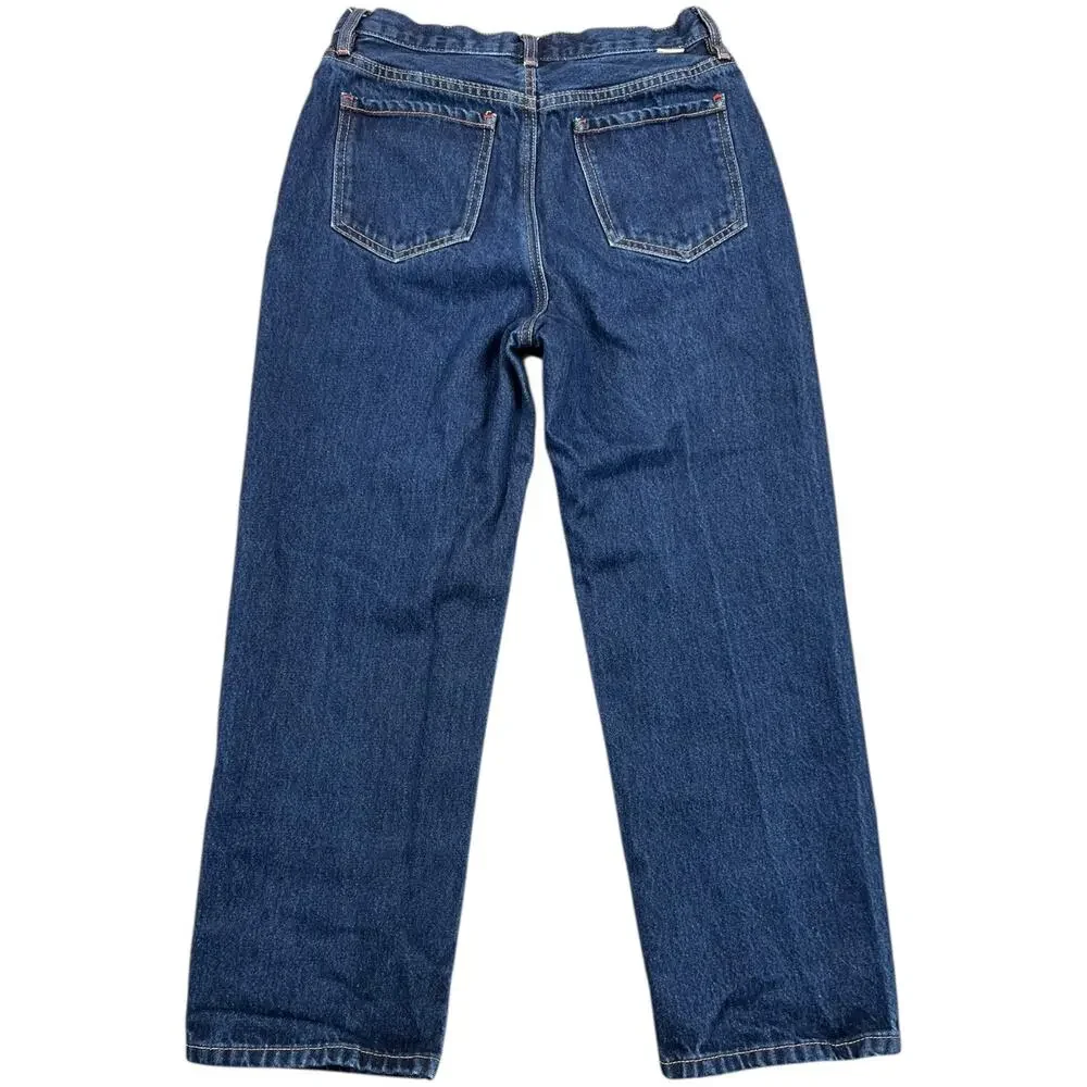 Hey Joanie Premium Denim Jeans Dark Wash Button Fly Straight Leg - M - Picture 2 of 13